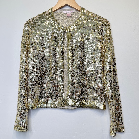 Gold Hawk | Golden Sequin Embellished Cardigan - Picture 3 of 16
